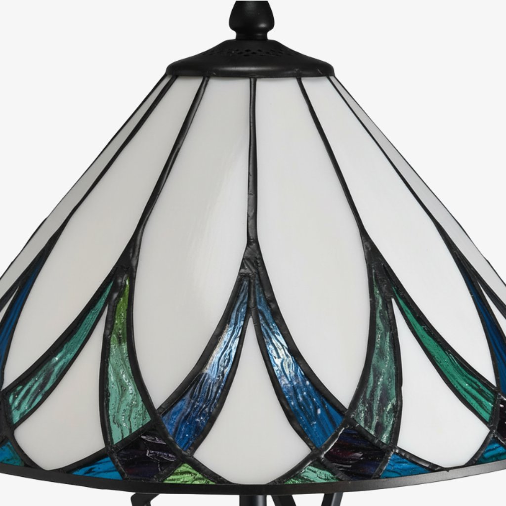 TF Hand Blown Water Ripple Glass Table Lamp – Classic Style Table Lighting for Sofa Side Table and Nightstand