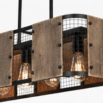 Cargar imagen en el visor de la Galería, Close view of five-light frame with wood panels and iron guard