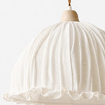 Load image into Gallery viewer, Pleated Fabric Pendant Light with Wood Canopy