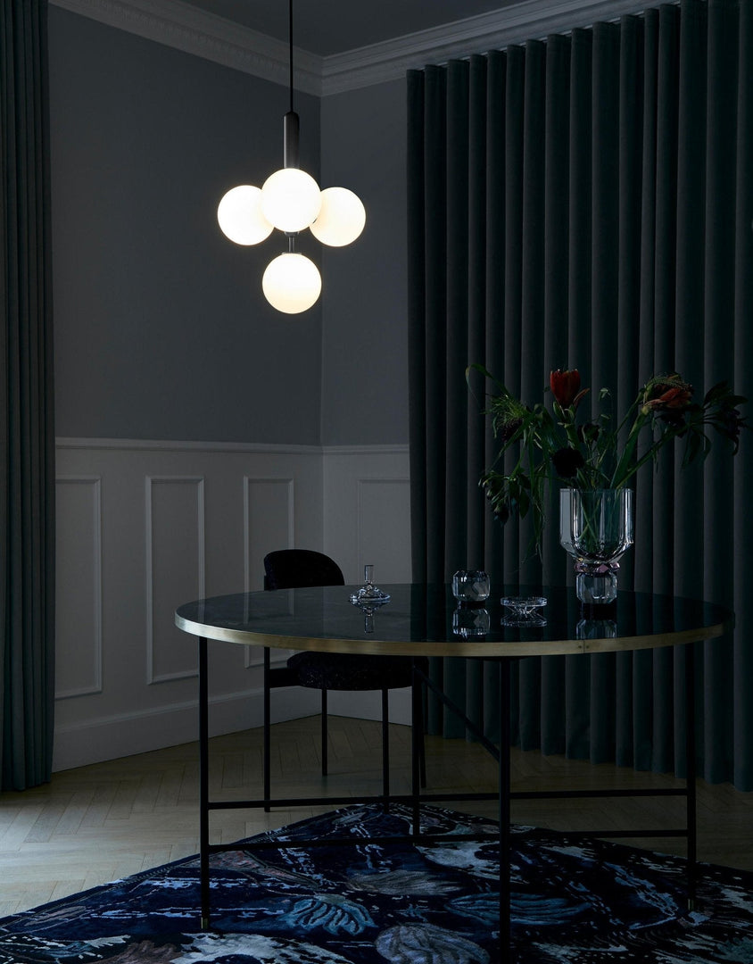 Rounded Brass Glass Plug-In Pendant Light