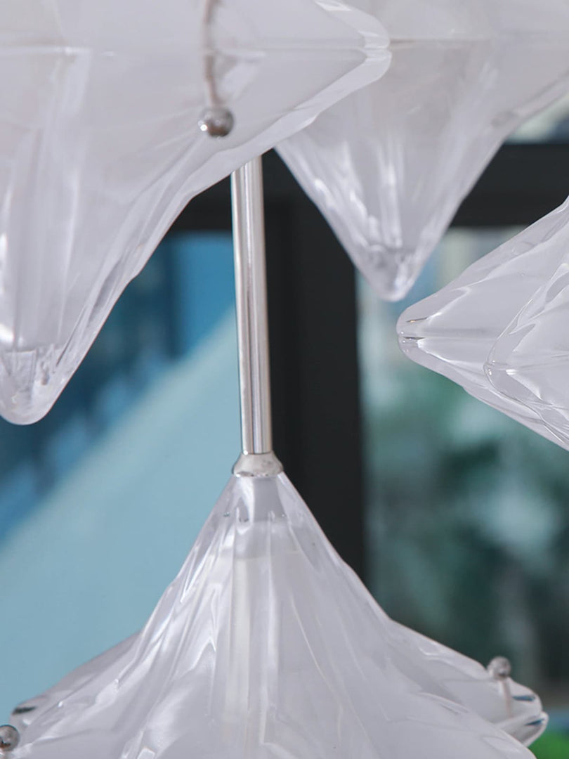 Lámpara colgante Art Déco Star de cristal esmerilado con estilo geométrico - Astris Elara 