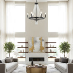 Cargar imagen en el visor de la Galería, Lámpara de araña de cristal con estructura metálica moderna Crystallis - Iluminación lujosa para sala de estar