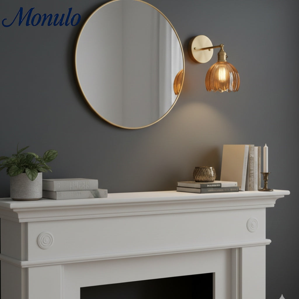 Verdoma Tulip Inspired Floral Shade Wall Lamp — Art Deco Inspired Decorative Sconce for Bedrooms