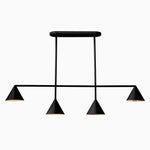 Cargar imagen en el visor de la Galería, Lámpara de araña de metal con pantalla cónica Brivana: lámpara de comedor minimalista lineal
