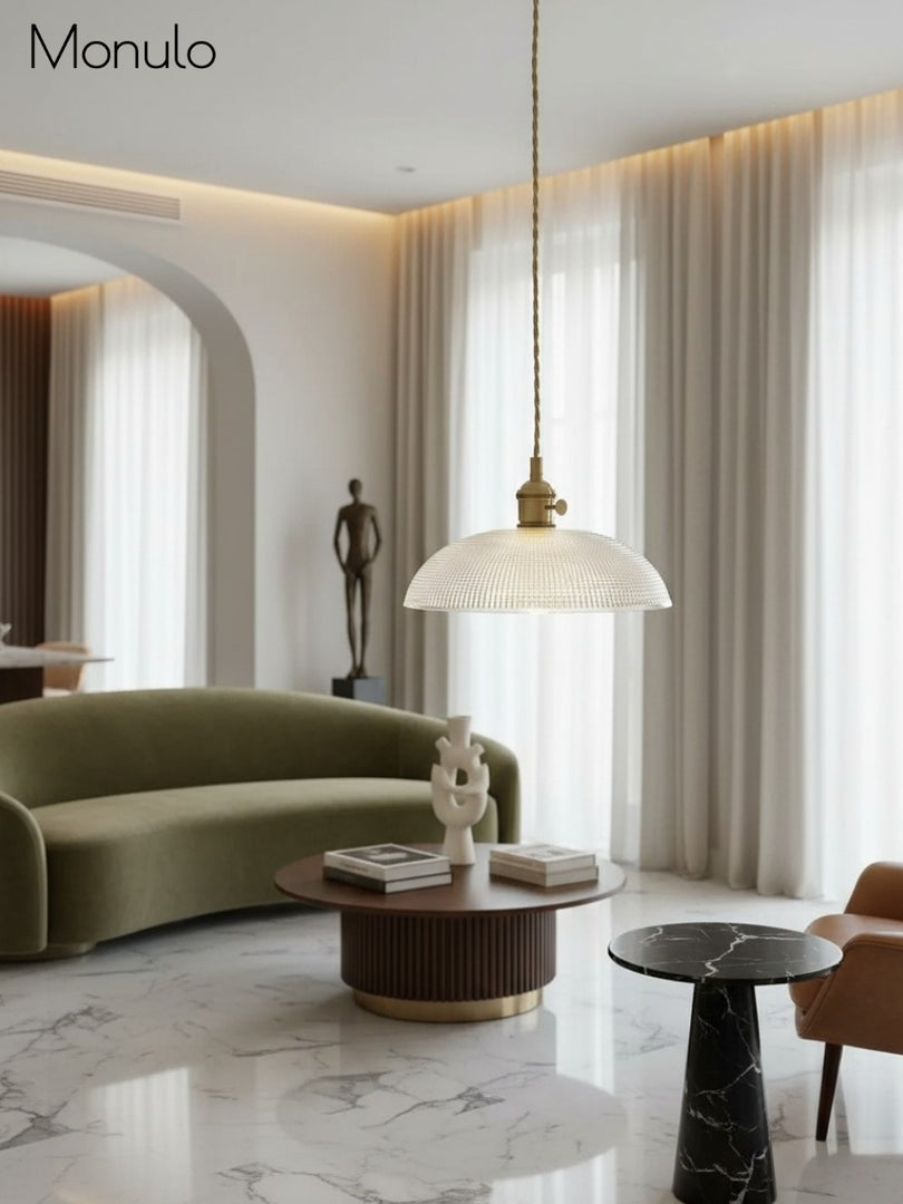 Modern Ribbed Pendant Light - Sleek Spiral Design