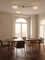 Load image into Gallery viewer, Elorina 3 Arm Rod Ceiling Light - Metal Flush Mount with Glass Shade

