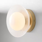 Load image into Gallery viewer, Elorina Bowl Wall Sconce – Elegant Brass And Glass Round Wall Fixture
