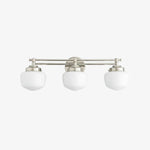 Bild in der Galerieansicht laden, Opalume Glass Art Deco Vanity Light - Bathroom Wall Sconce with White Glass Shades
