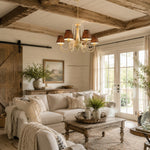 Bild in Gallery-Viewer laden, Five-light chandelier installed above a bright rustic living room