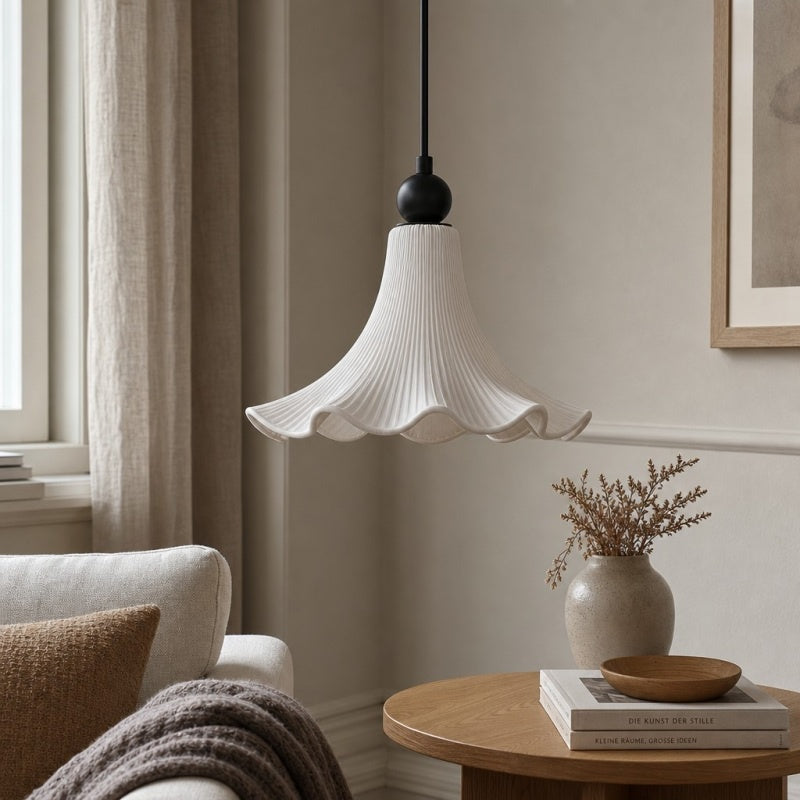 Cazelle French Vintage Flower Pendant Light – Retro Floral Hanging Lamp for Bedroom and Entryway