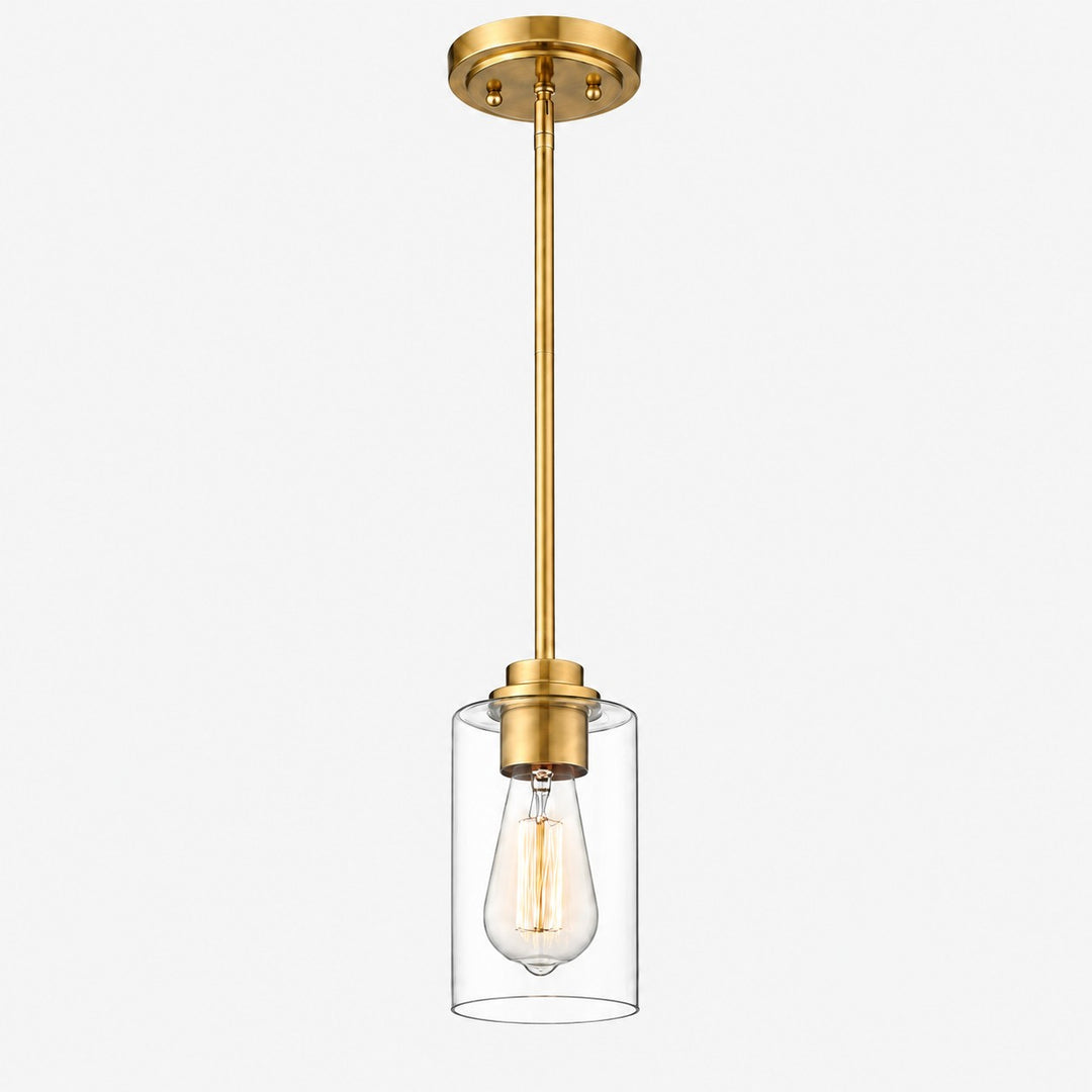 Modern Clear Glass Pendant Light for Kitchen Island and Foyer