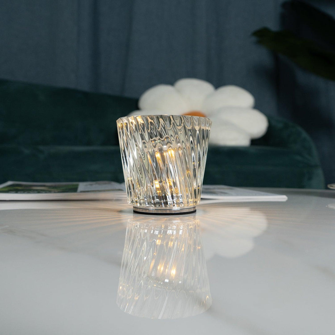 Lampe de table en cristal diamant (batterie intégrée)