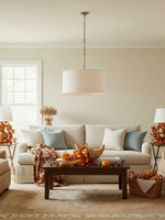Load image into Gallery viewer, Dumora Linen Drum Pendant Light - Modern White Drum Shade For Dining
