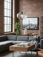 Load image into Gallery viewer, Vintage Milk Glass Semi Flush Mount Eloise Pendant Light
