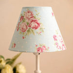 Load image into Gallery viewer, Blue floral fabric shade close-up detail