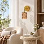 Cargar imagen en el visor de la Galería, Gold Plate Textured Glass Short Arm Wall Sconce