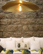 Load image into Gallery viewer, Hammered Brass Suspension Light

