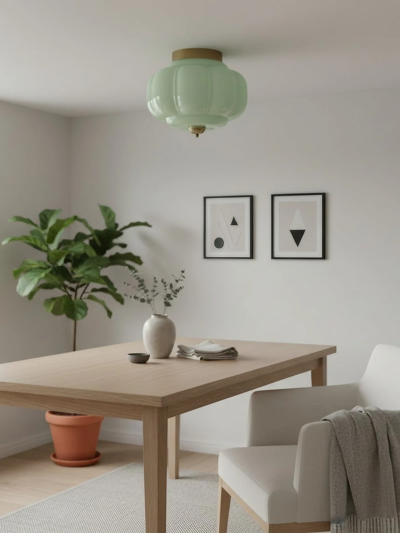 Eloise Flush Mount Milk Glass Ceiling Light – Modern Accent Lighting with Artistic Glass Shade