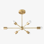 Charger l&#39;image dans la visionneuse de galerie, Lustre Mobilux Line Mid-Century Modern - Plafonnier suspendu à 6 têtes
