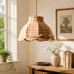 Load image into Gallery viewer, Vintage Plaid Fabric Pendant Light