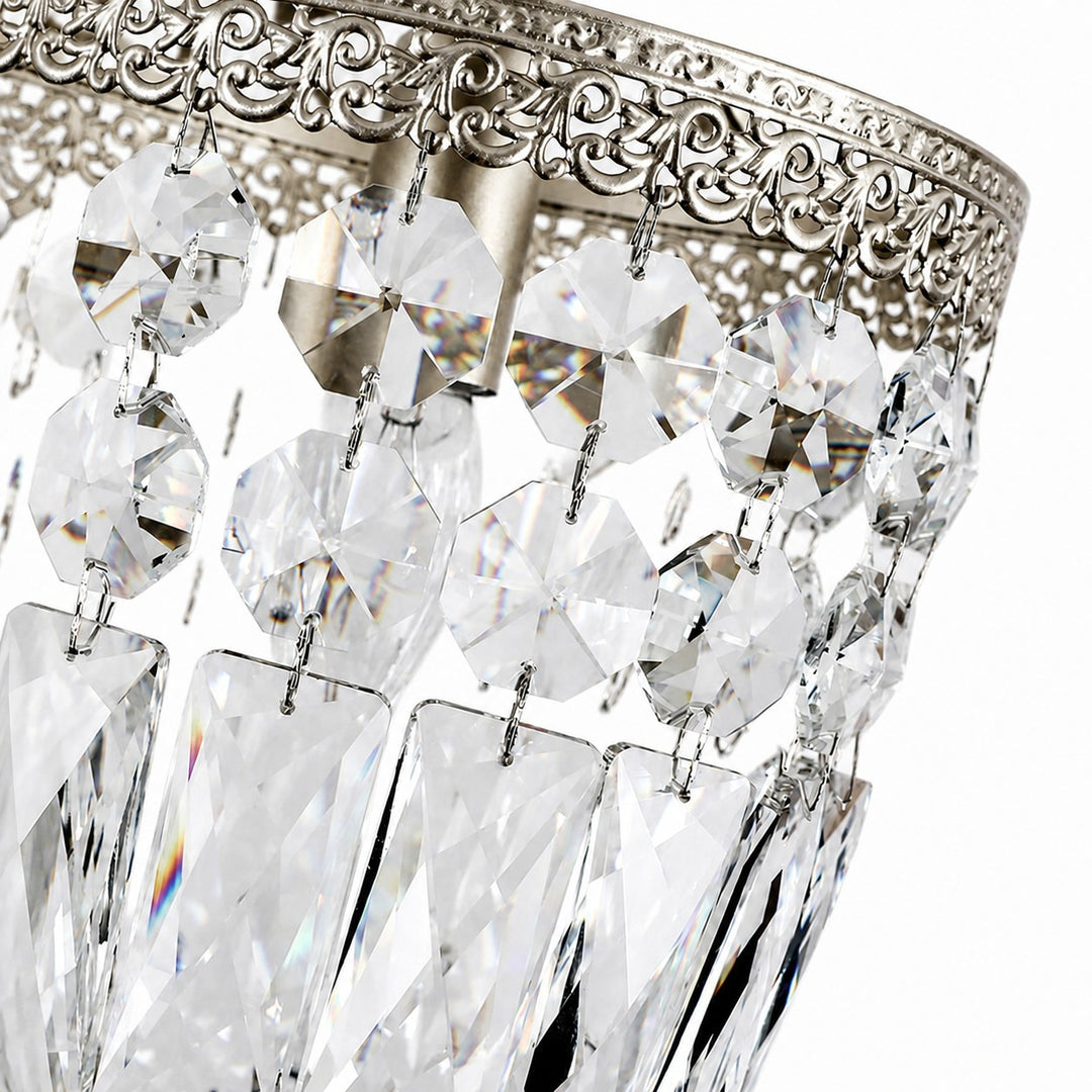 Faceted Crystal Cylinder Pendant Light