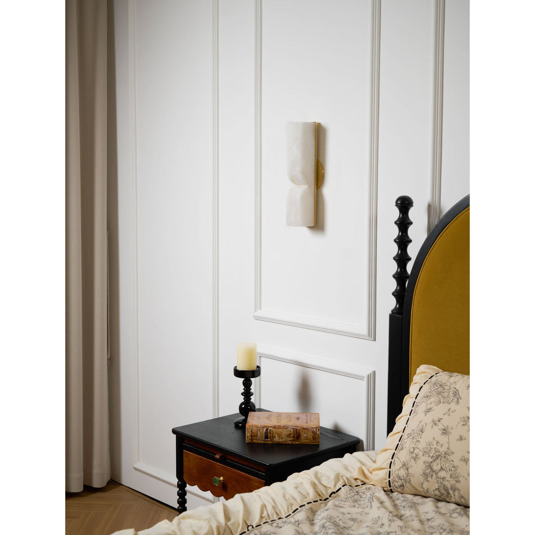 Lámpara de Pared Rectangular Moderna de Alabastro – Aplique Minimalista para Dormitorio, Pasillo y Sala