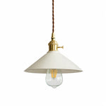 Bild in Gallery-Viewer laden, Ivory ceramic pendant light with brass-tone socket
