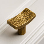 Cargar imagen en el visor de la Galería, Hammered brass cabinet knob with curved profile
