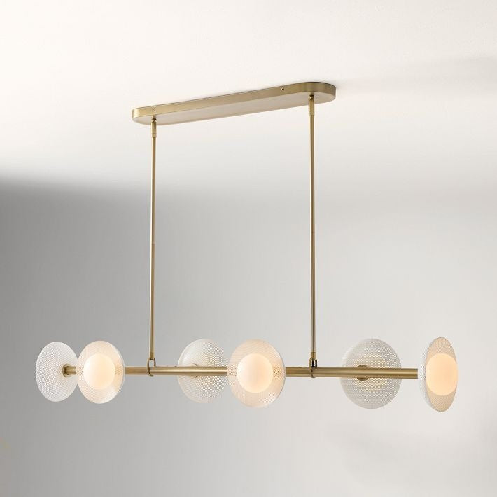 Lámpara de araña lineal Elorina de 6 luces - Lámpara de metal moderna - Iluminación para comedor
