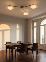 Load image into Gallery viewer, Elorina 3 Arm Rod Ceiling Light - Metal Flush Mount with Glass Shade
