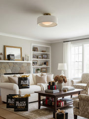 Cerova Contemporary Porcelain Flush Mount Ceiling Light – Soft Ambient Illumination for Hallways and Offices