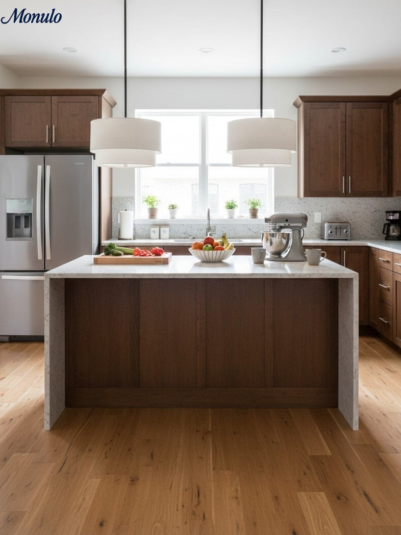 Dumora Double Fabric Drum Pendant Light - Modern Layered Shade Ceiling Lamp Perfect for Dining Room or Living Room