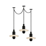 Bild in Gallery-Viewer laden, Black Metal Alabaster Chain-Hung Chandelier