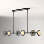 Cargar imagen en el visor de la Galería, Lámpara de araña lineal Elorina de 6 luces - Lámpara de metal moderna - Iluminación para comedor
