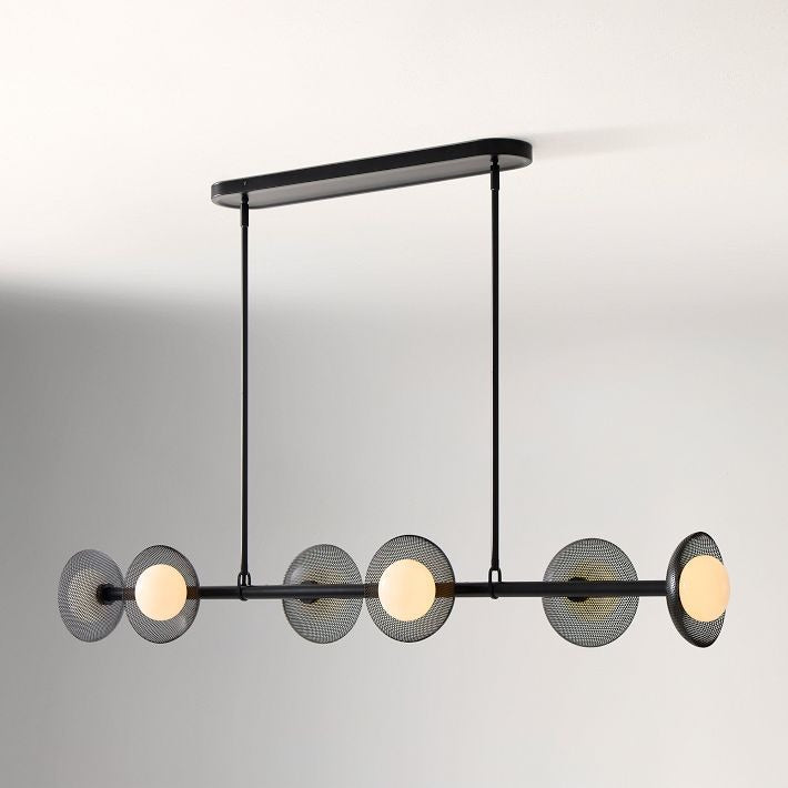 Lámpara de araña lineal Elorina de 6 luces - Lámpara de metal moderna - Iluminación para comedor