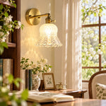 Cargar imagen en el visor de la Galería, Vintage Brass Pineapple Glass Wall Lamp