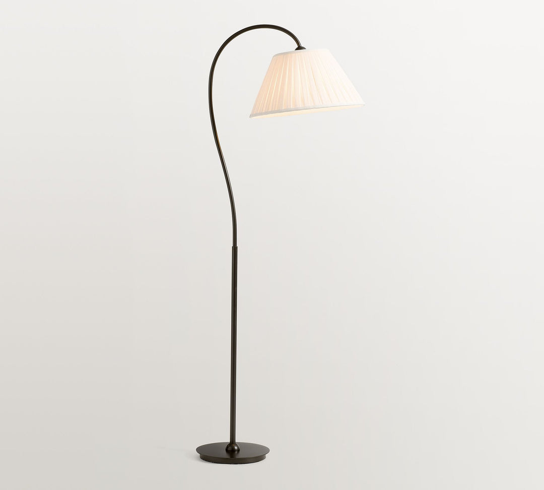 Luvora Pleated Shade Floor Lamp - Adjustable Linen Light in Farmhouse Style