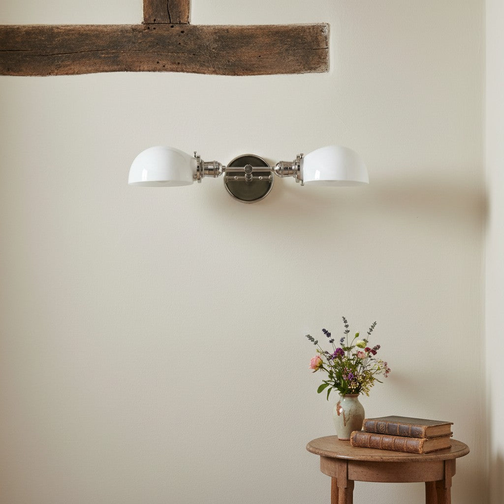 Ornato Luxe Art Deco Vanity Sconce – Opal Glass Wall Light for Bathroom & Dressing Room