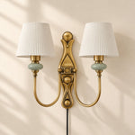 Cargar imagen en el visor de la Galería, Rowanea Fabric Shade Ceramic Plug-In Wall Sconce