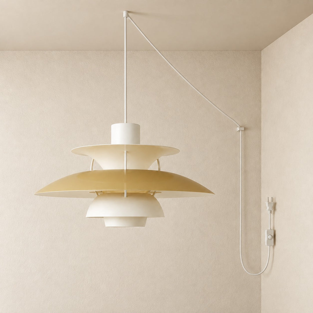 Modern Multilayer Colorful Plug‑in Swag Pendant Light - Metal Hanging Lamp