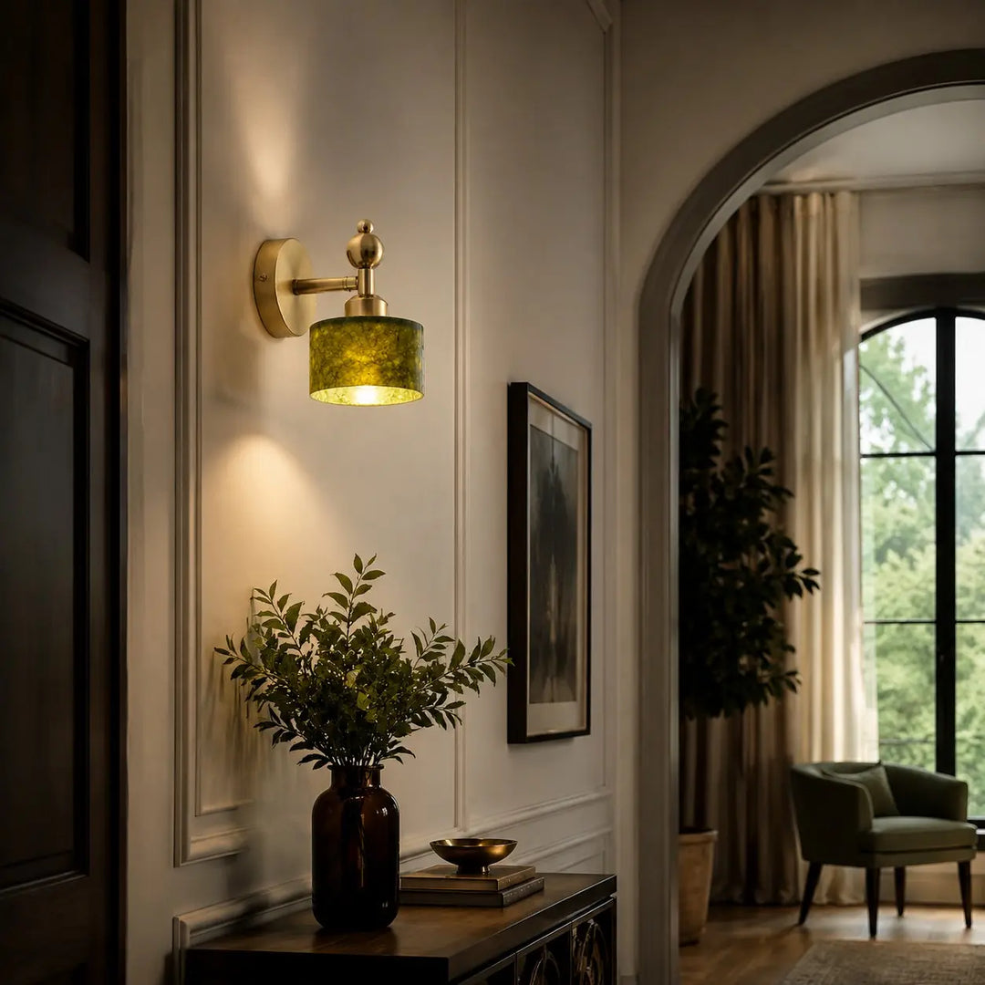 Wall light in a warm interior setting