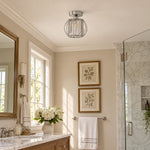 Charger l'image dans la visionneuse de galerie, Geometric Cage Semi-Flush Mount Crystal Ceiling Light for Hallway and Entryway