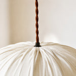 Load image into Gallery viewer, Fabric Globe Pendant Light with Wood Canopy
