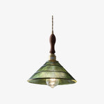 Cargar imagen en el visor de la Galería, Lámpara colgante acanalada Ribilux - Vidrio y metal vintage para cocina y comedor