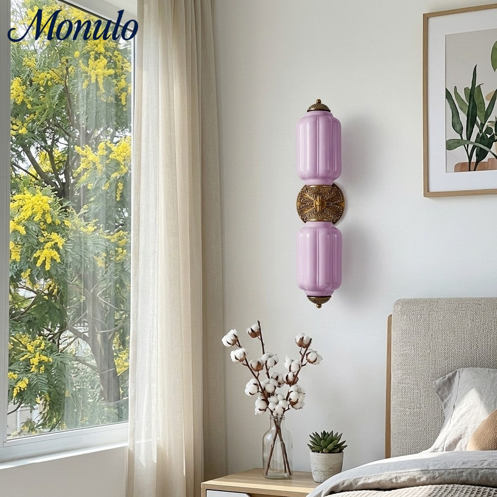 Applique murale vintage en verre laiteux festonné Eloise - Éclairage d'appoint moderne pour salle de bain et chambre