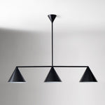 Cargar imagen en el visor de la Galería, Lámpara de araña de metal con pantalla cónica Brivana: lámpara de comedor minimalista lineal
