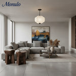 Load image into Gallery viewer, Eloise Vintage Inspired Scalloped Milk Glass Pendant - Modern Accent Light for Kitchen and Bedroom