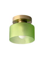 Load image into Gallery viewer, Nordic Morandi Cylinder Glass Ceiling Light – Colorful Fixture For Hallways
