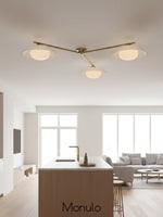 Load image into Gallery viewer, Elorina 3 Arm Rod Ceiling Light - Metal Flush Mount with Glass Shade
