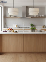 Load image into Gallery viewer, Dumora Double Fabric Drum Pendant Light - Modern Layered Shade Ceiling Lamp Perfect for Dining Room or Living Room